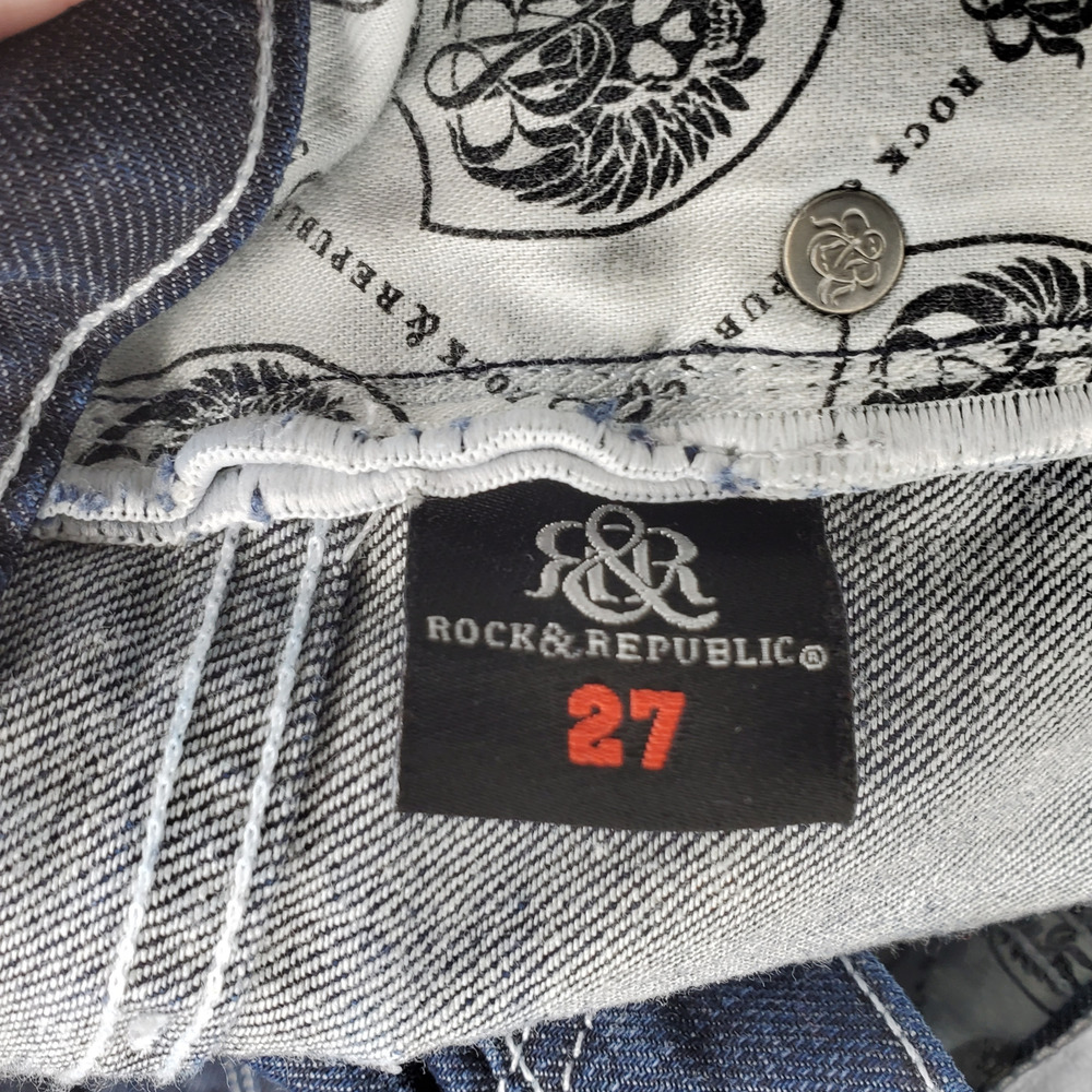 Rock & Republic Dark Blue Jeans Nirvana Bootcut Sz 27 - Picture 3 of 9